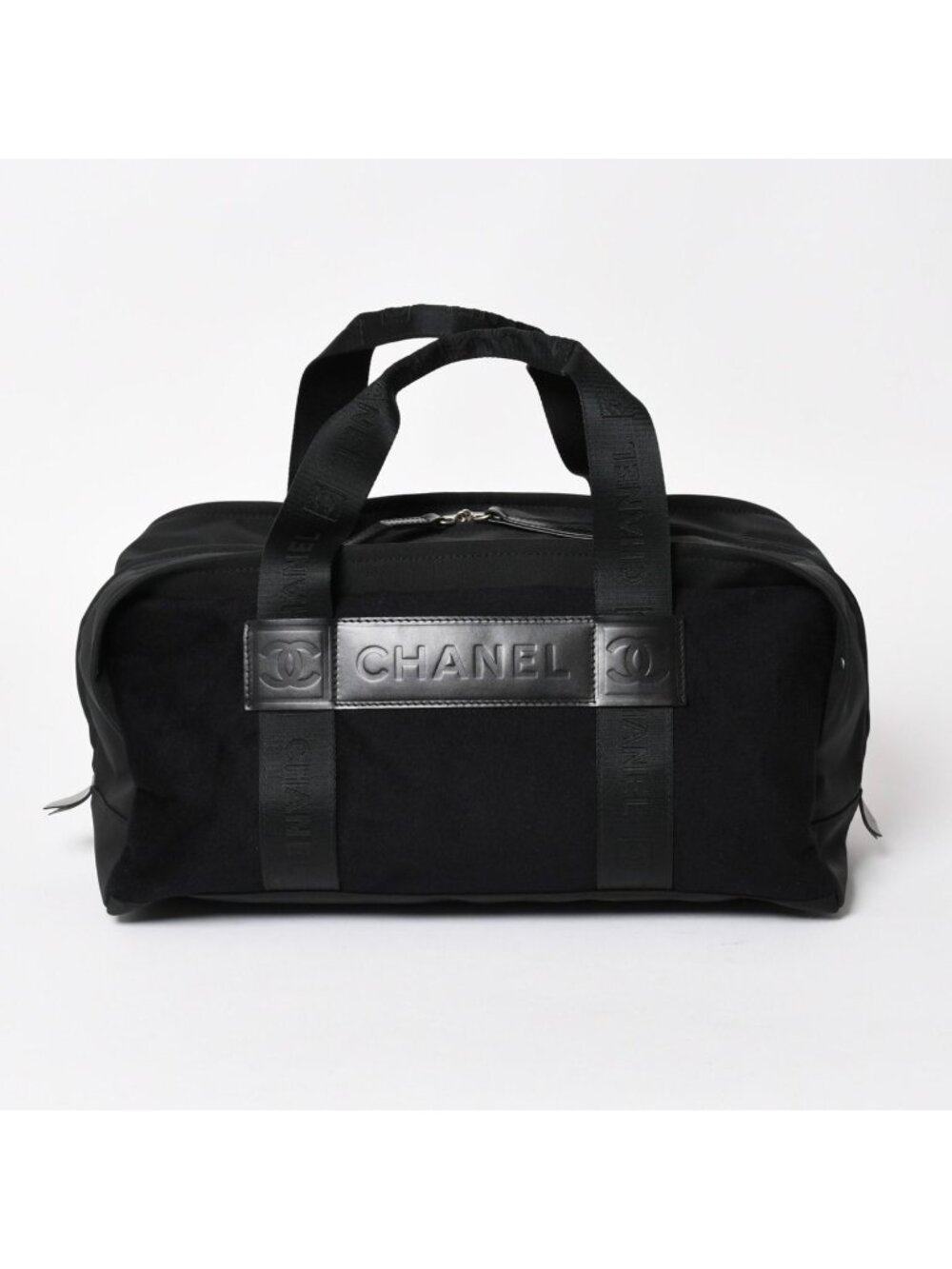 Chanel Sports Line Handbag CC Logo Wool Nylon Navy Black